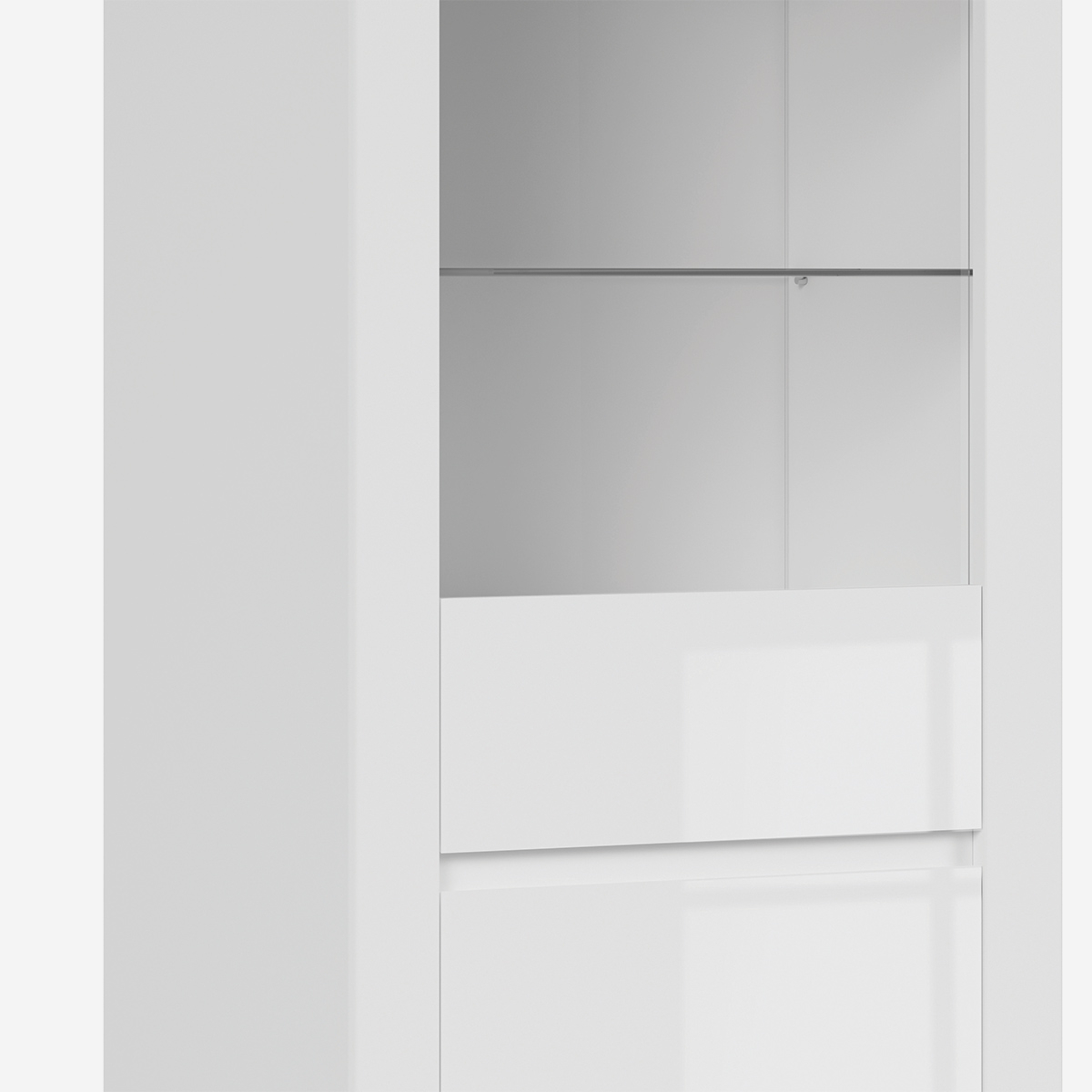 Vitrina alta con puerta y estantes de vidrio Holten