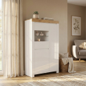 Vitrina alta de 2 puertas con balda de vidrio Holten