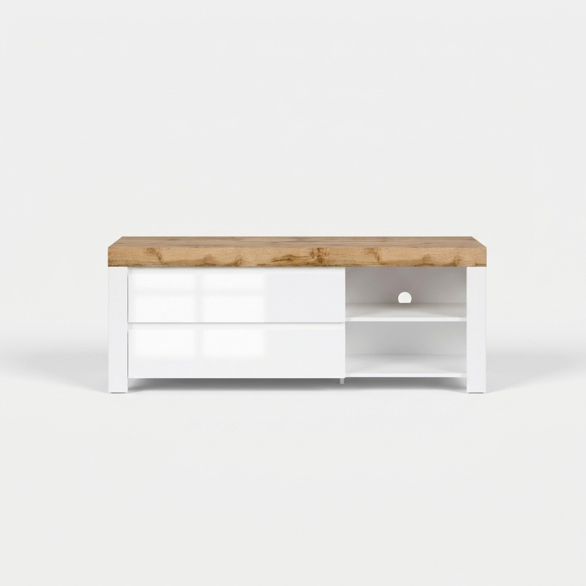 Mueble TV Holten con 2 cajones y hueco abierto