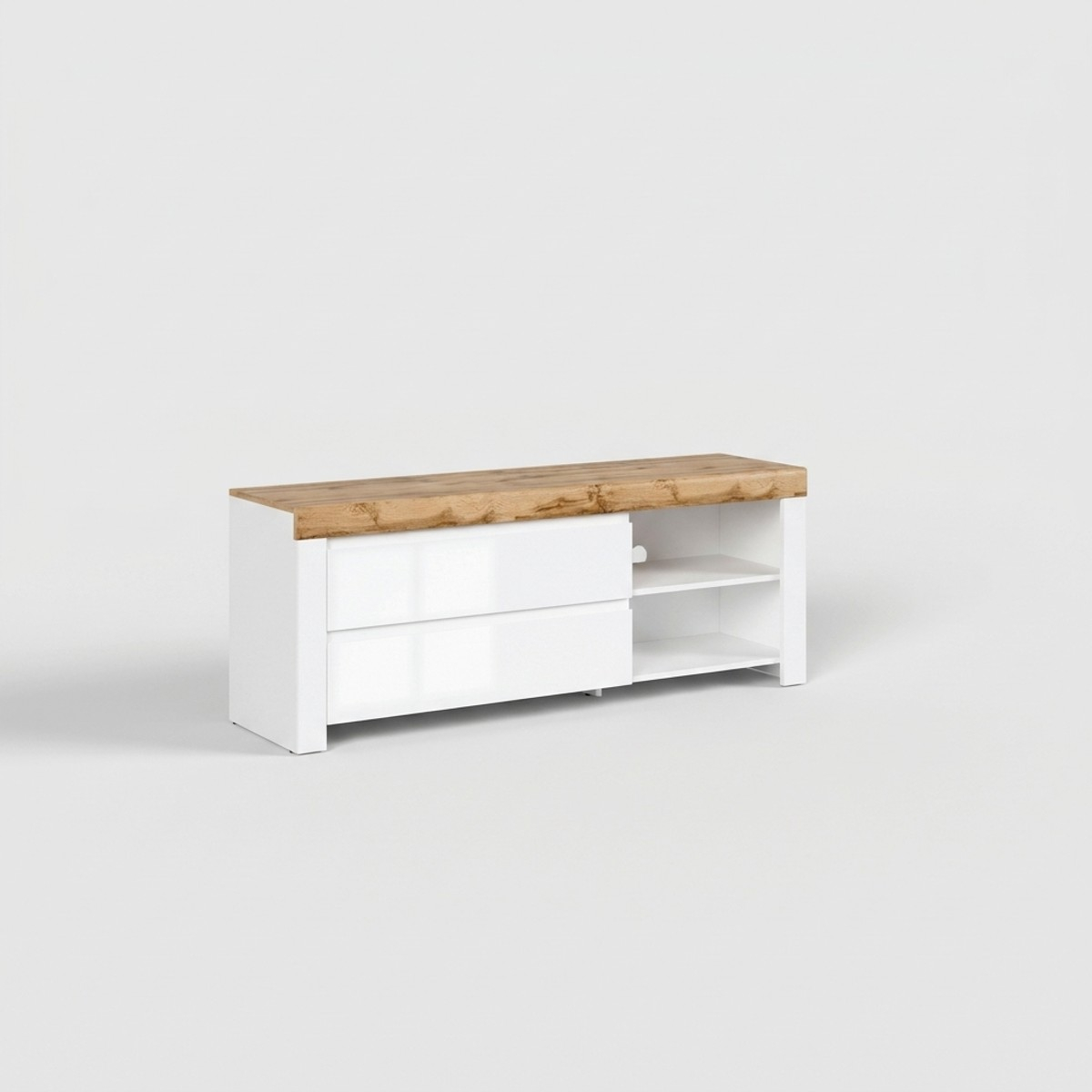 Mueble TV Holten con 2 cajones y hueco abierto
