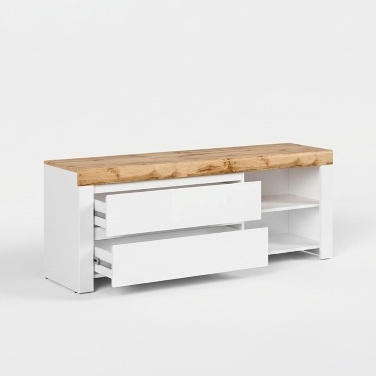 Mueble TV Holten con 2 cajones y hueco abierto