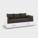 Sofá cama plegable con cajón y cojines color antracita 80-160x200 Tetrix