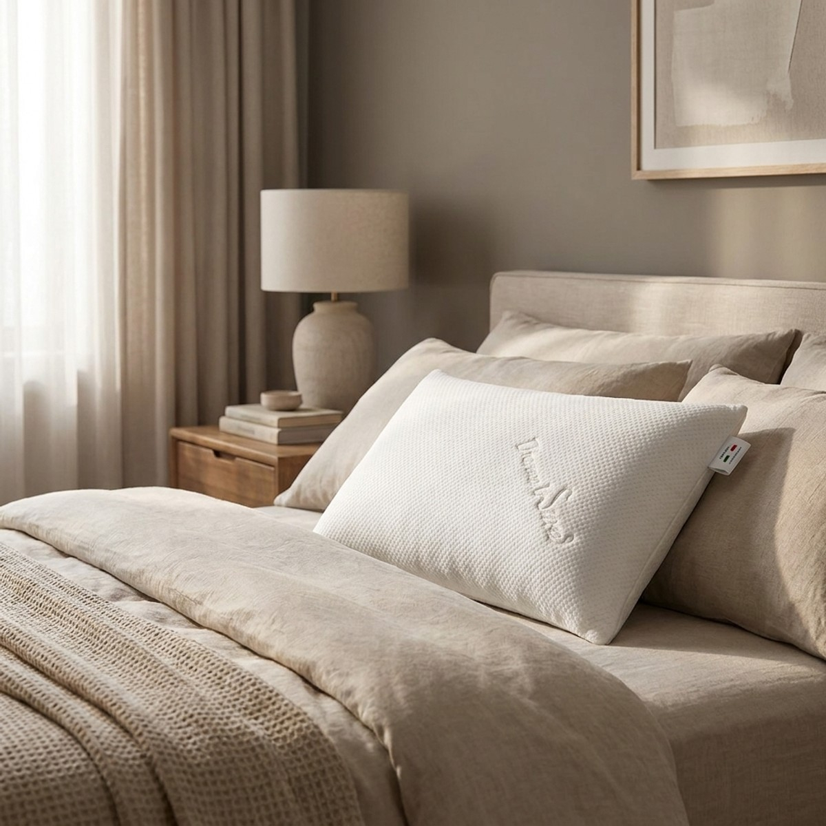 Oreiller en mousse à mémoire de forme alvéolée saponetta 70x40x9 Plushia