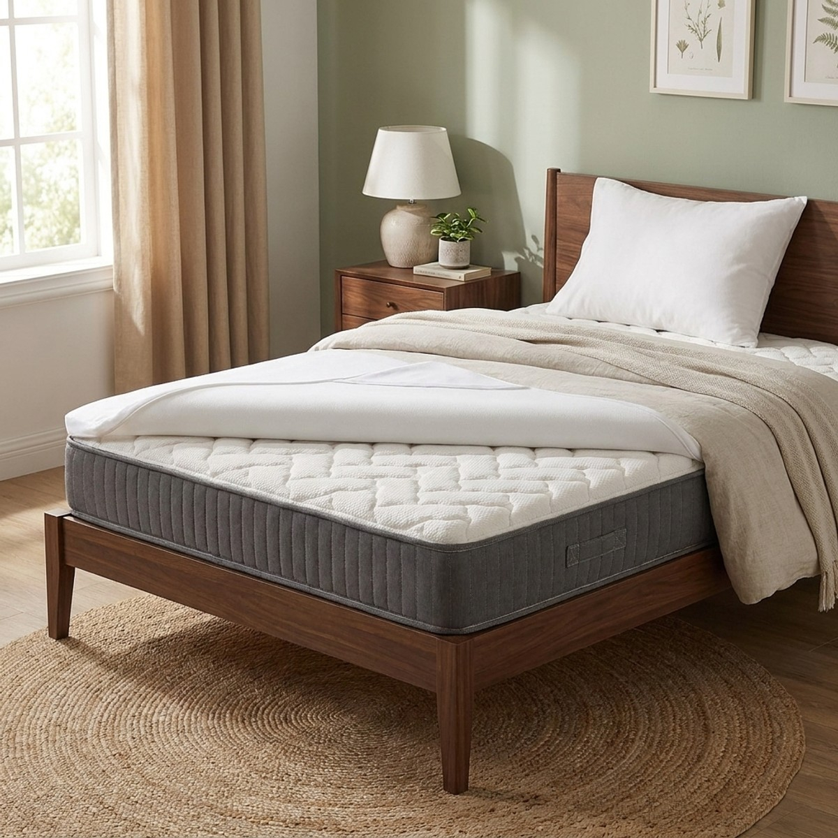 Matratzen-Topper Einzelbett aus Memory-Schaum mit abnehmbarem Bezug Duvet Singolo