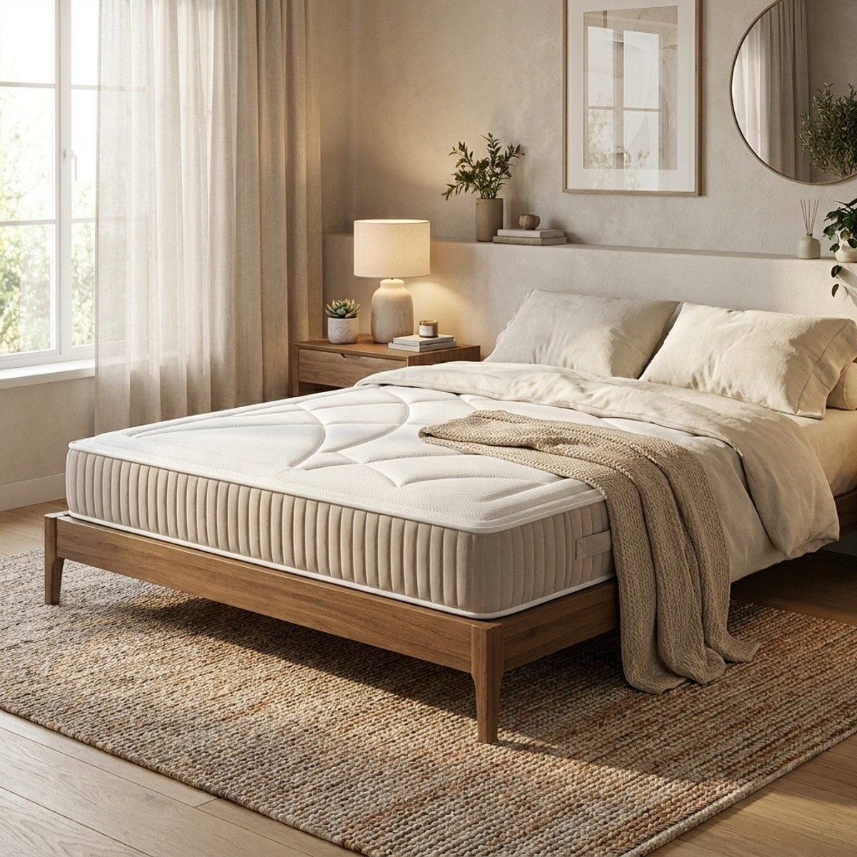 Matelas double à ressorts ensachés indépendants et mousse à mémoire de forme Flur