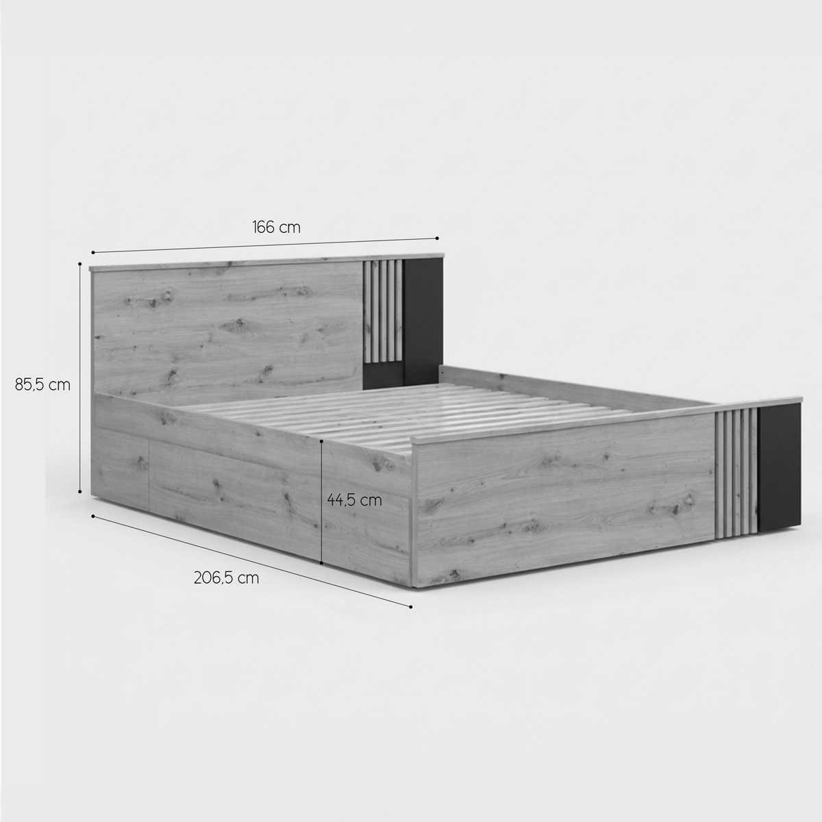 Letto matrimoniale 160x200 in legno Vabres