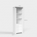Mobile libreria con 3 cassetti e ripiani Holten