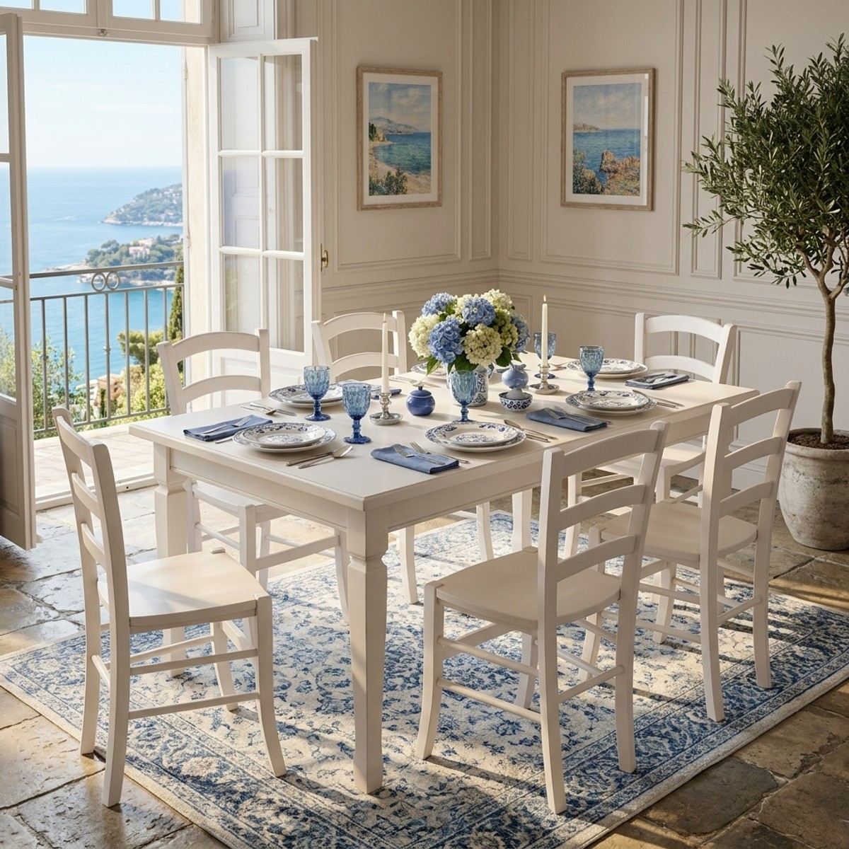 Set mit 2 Esszimmerstühlen aus Massivholz Marika