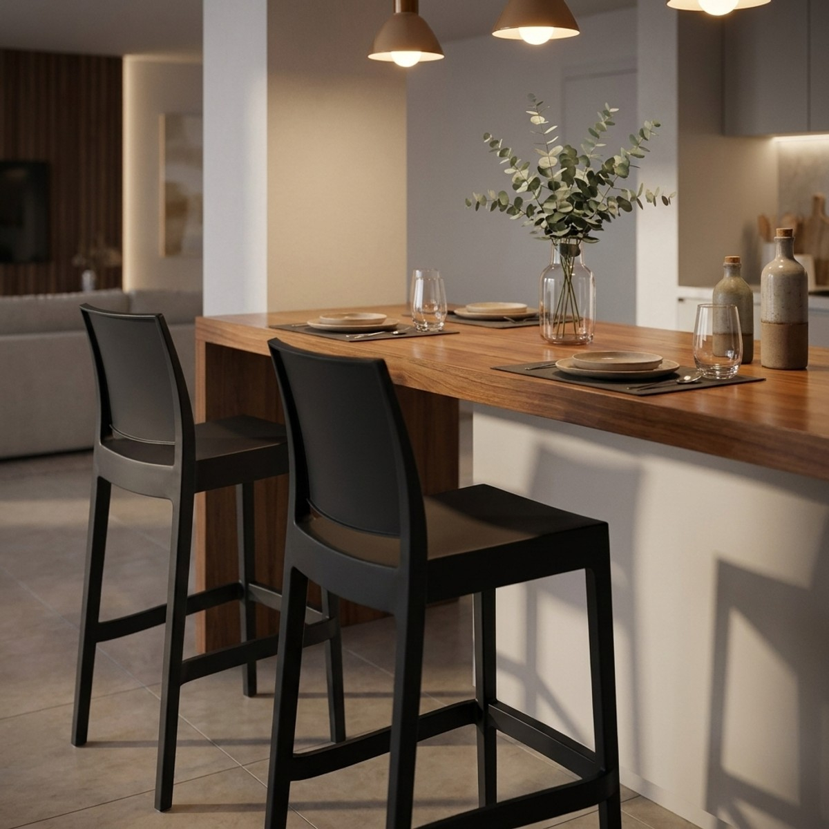 Hoher Barhocker für Innen und Außenbereich Zanini Design Baska HS.75