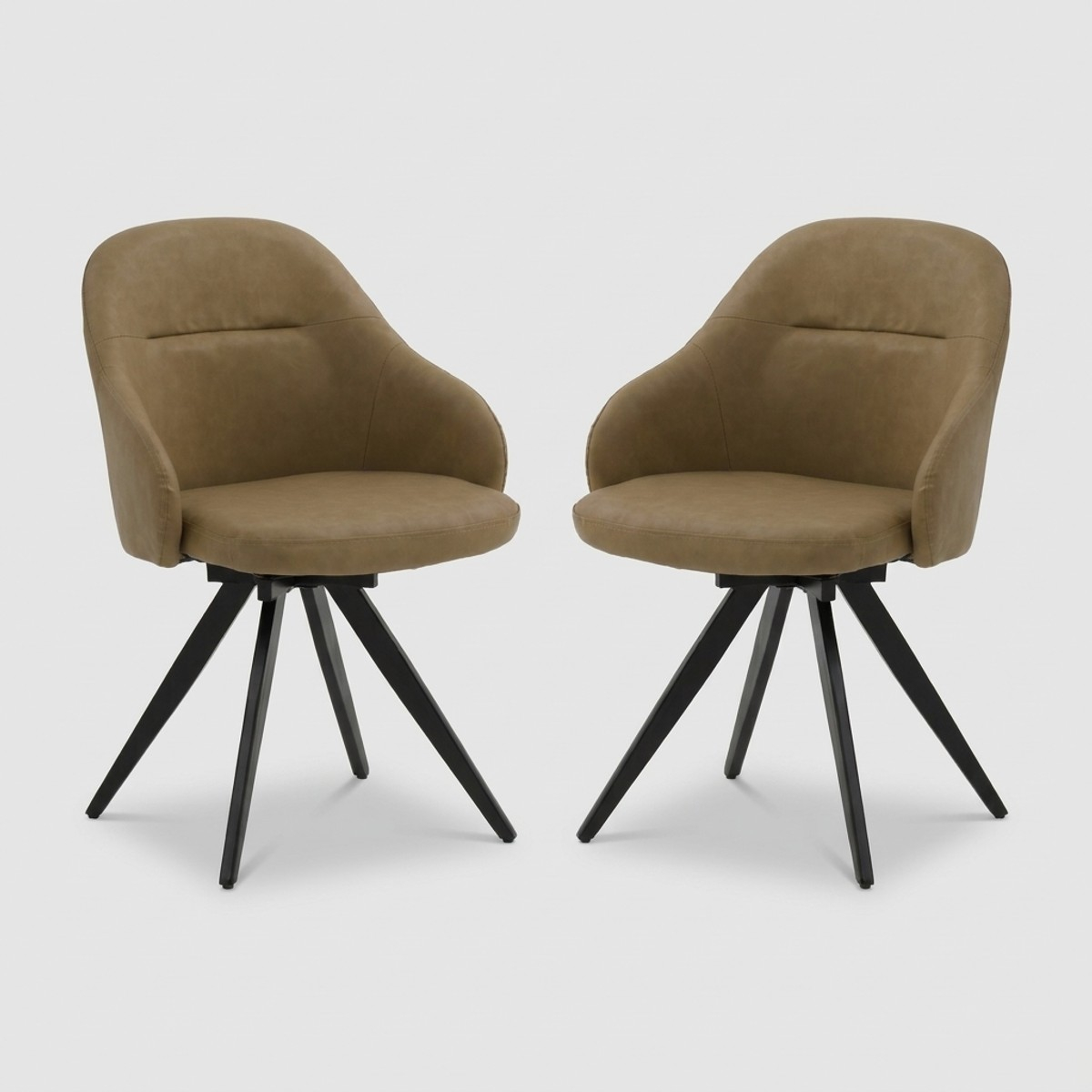 2er Set gepolsterte Esszimmerstühle aus Kunstleder Zoe
