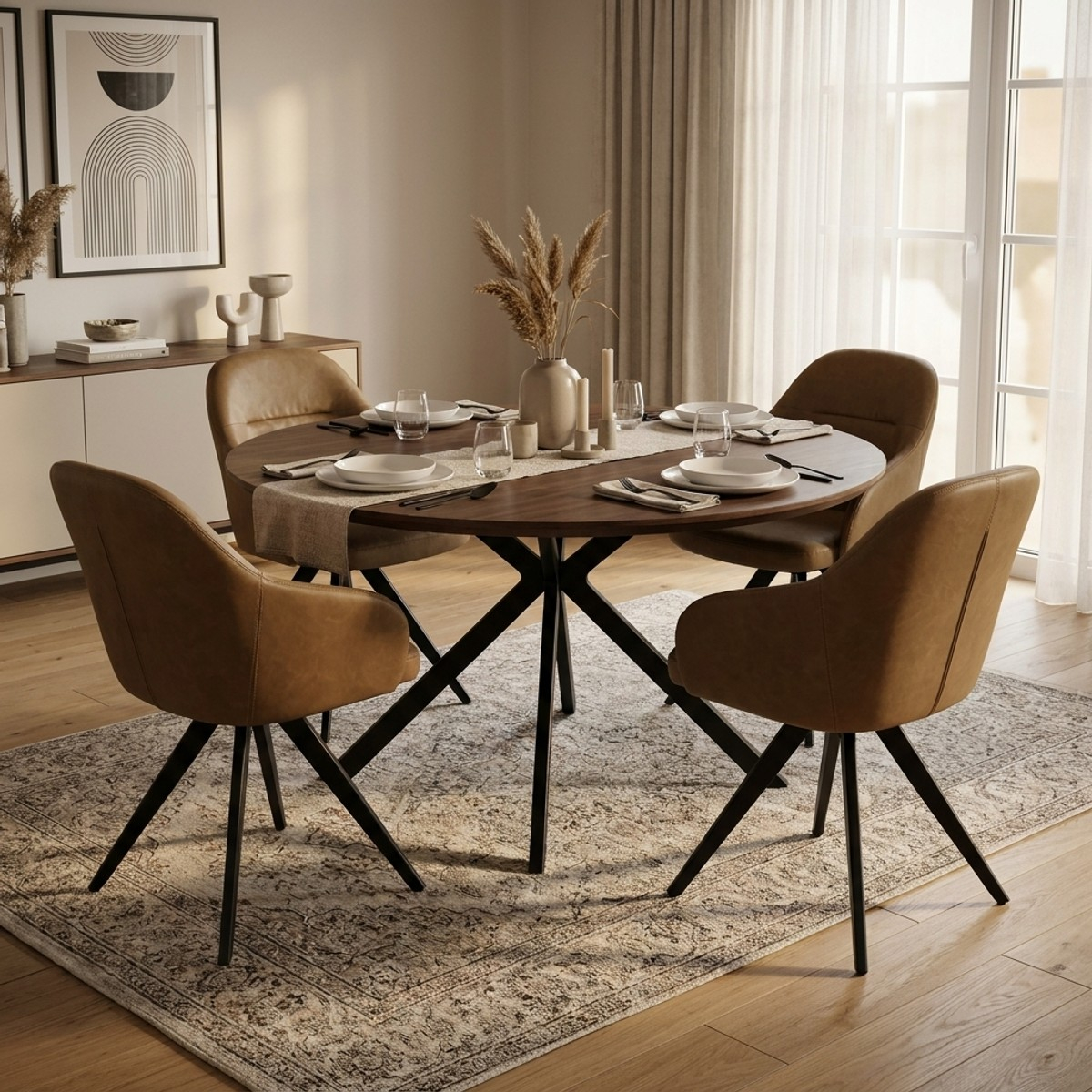 Set 2 sedie da pranzo imbottite in similpelle Zoe