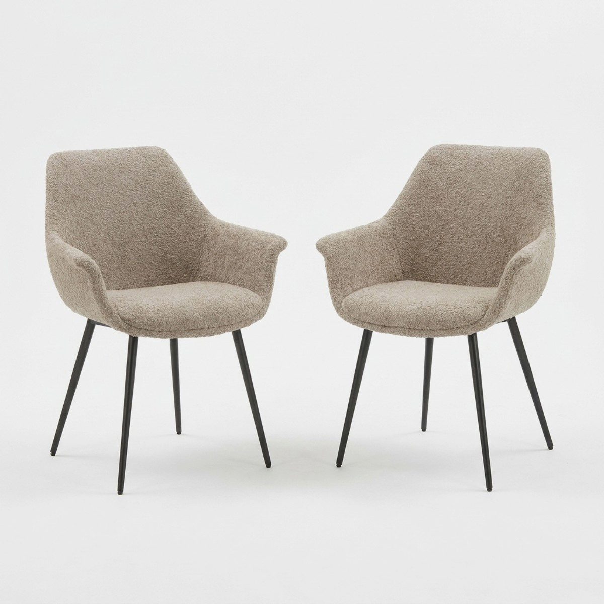 2er Set gepolsterte Esszimmerstühle aus Stoff Ornella