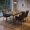 2er Set gepolsterte Esszimmerstühle aus Kunstleder Violetta