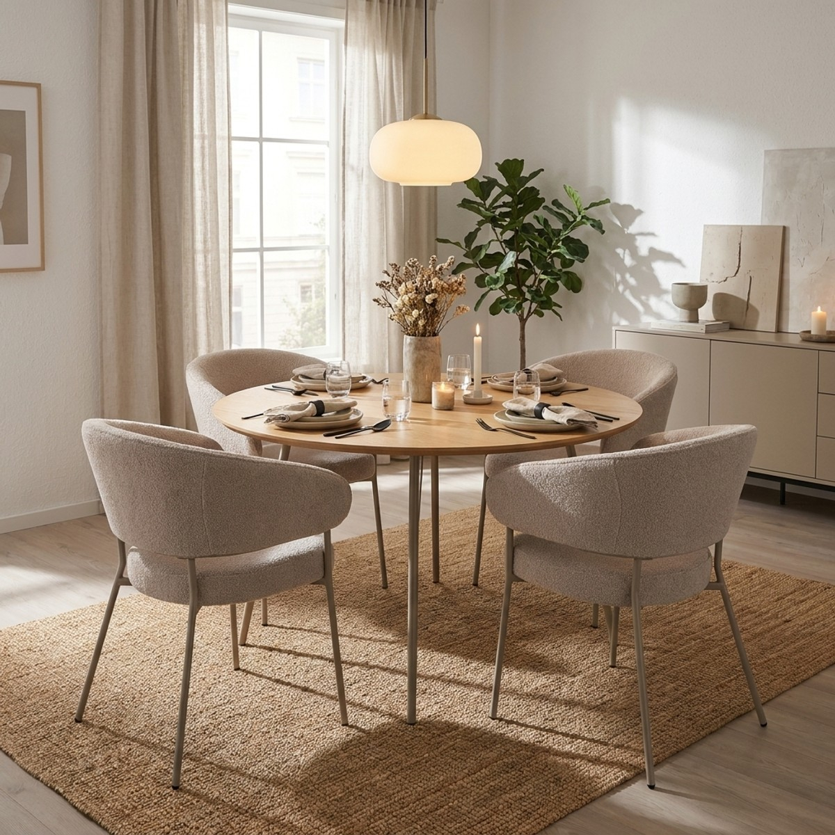 2er Set moderne gepolsterte Esszimmerstühle aus Stoff Amarone
