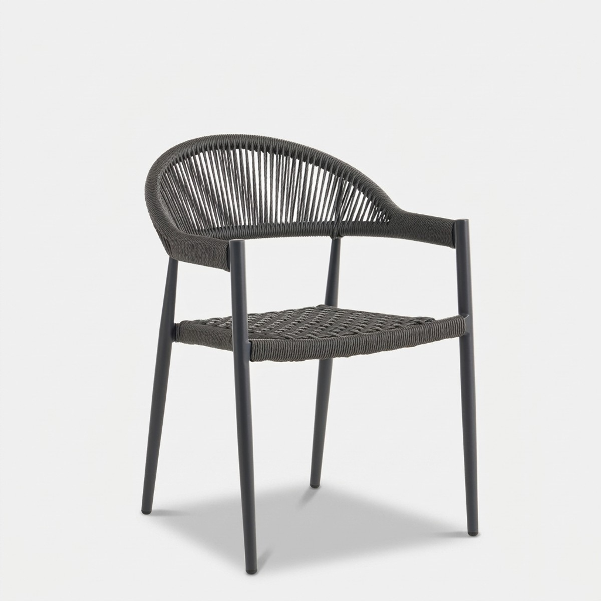 2er Set gepolsterte Esszimmerstühle aus Stoff Metallbeine Armando