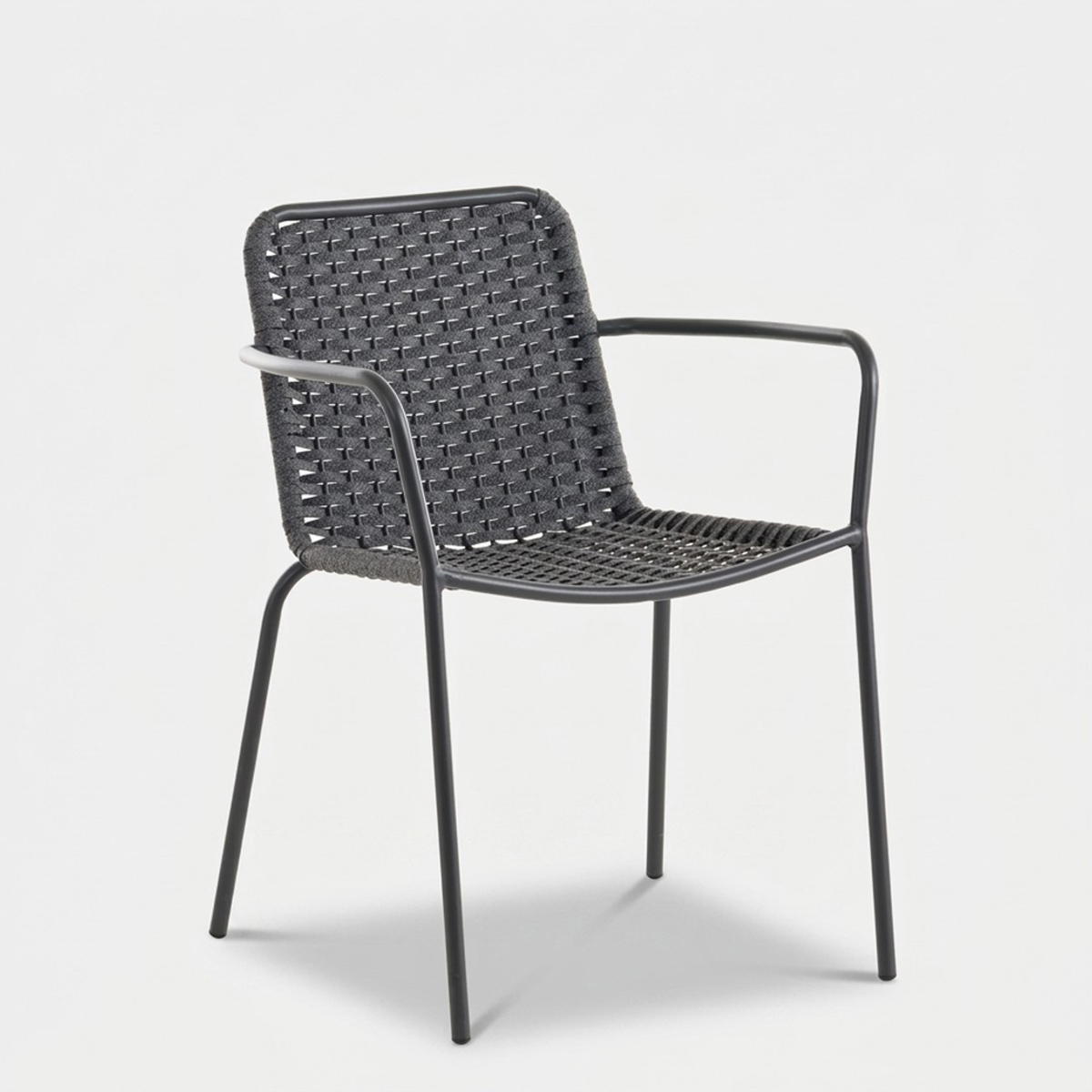 2er Set moderne Esszimmerstühle aus Stoff und Metall Abramo