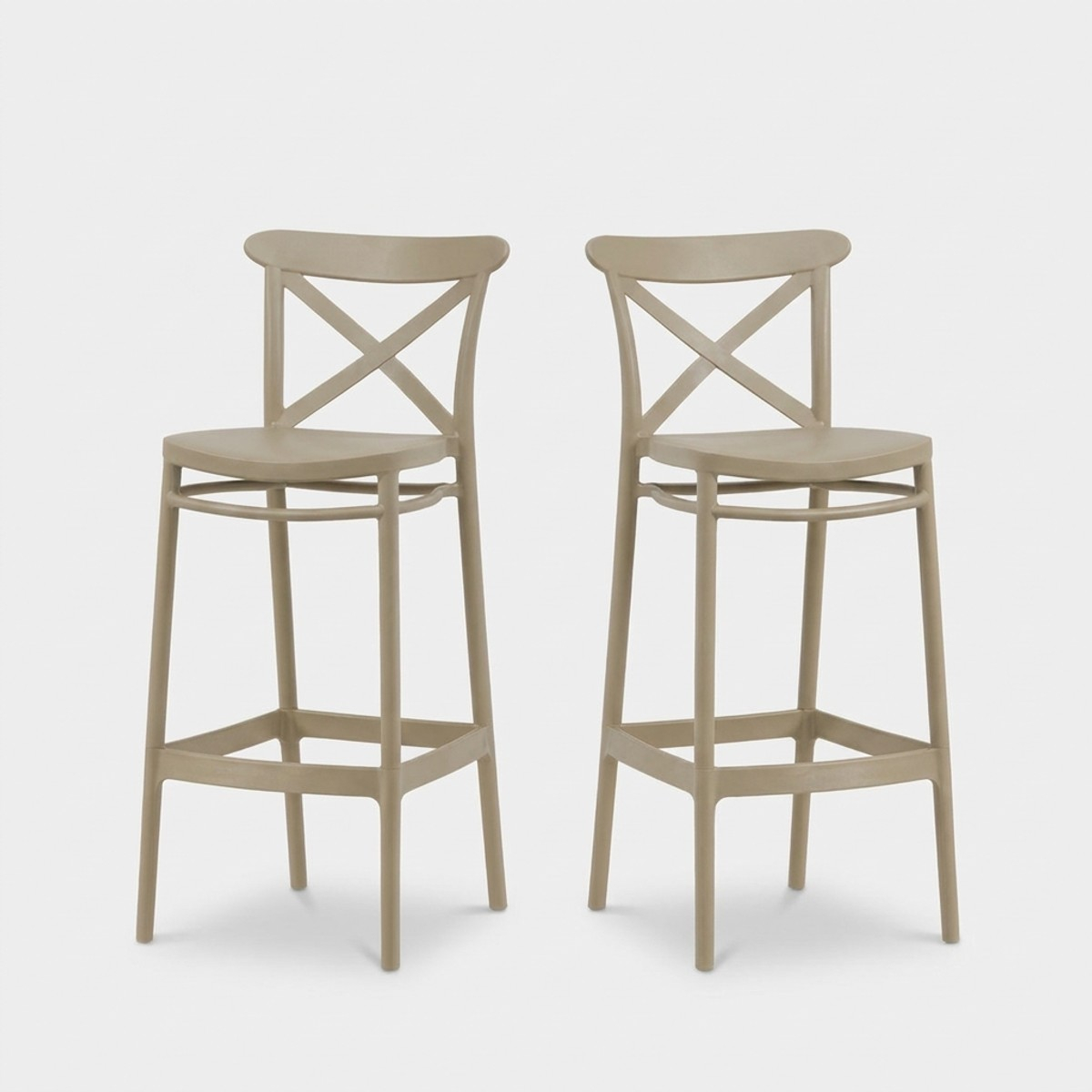 2er-Set Barhocker 65 cm Sitzhöhe für Küche und Garten Zagabria