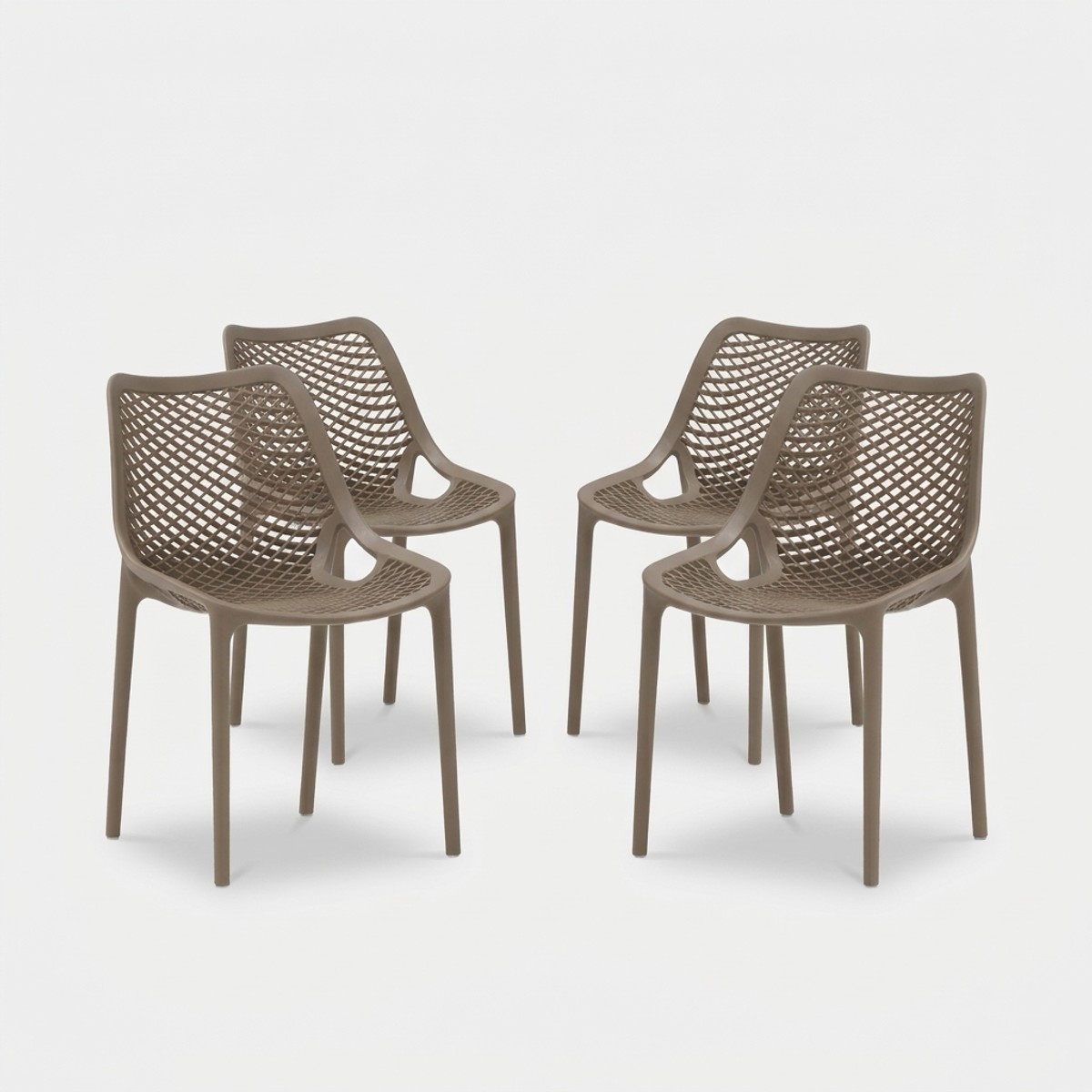 Set 4 sedie da pranzo impilabili per interno ed esterno Malinska