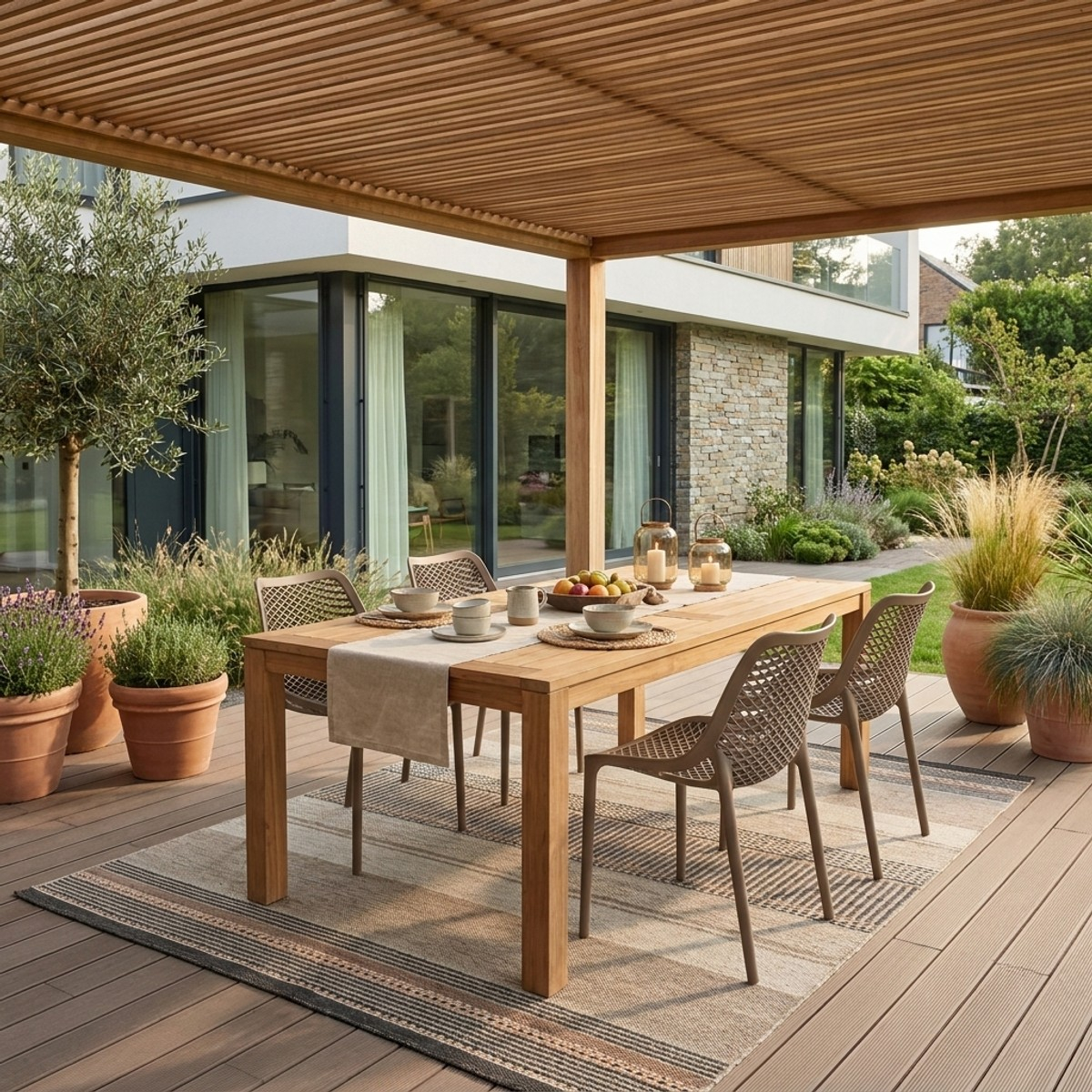 Set 4 sedie da pranzo impilabili per interno ed esterno Malinska