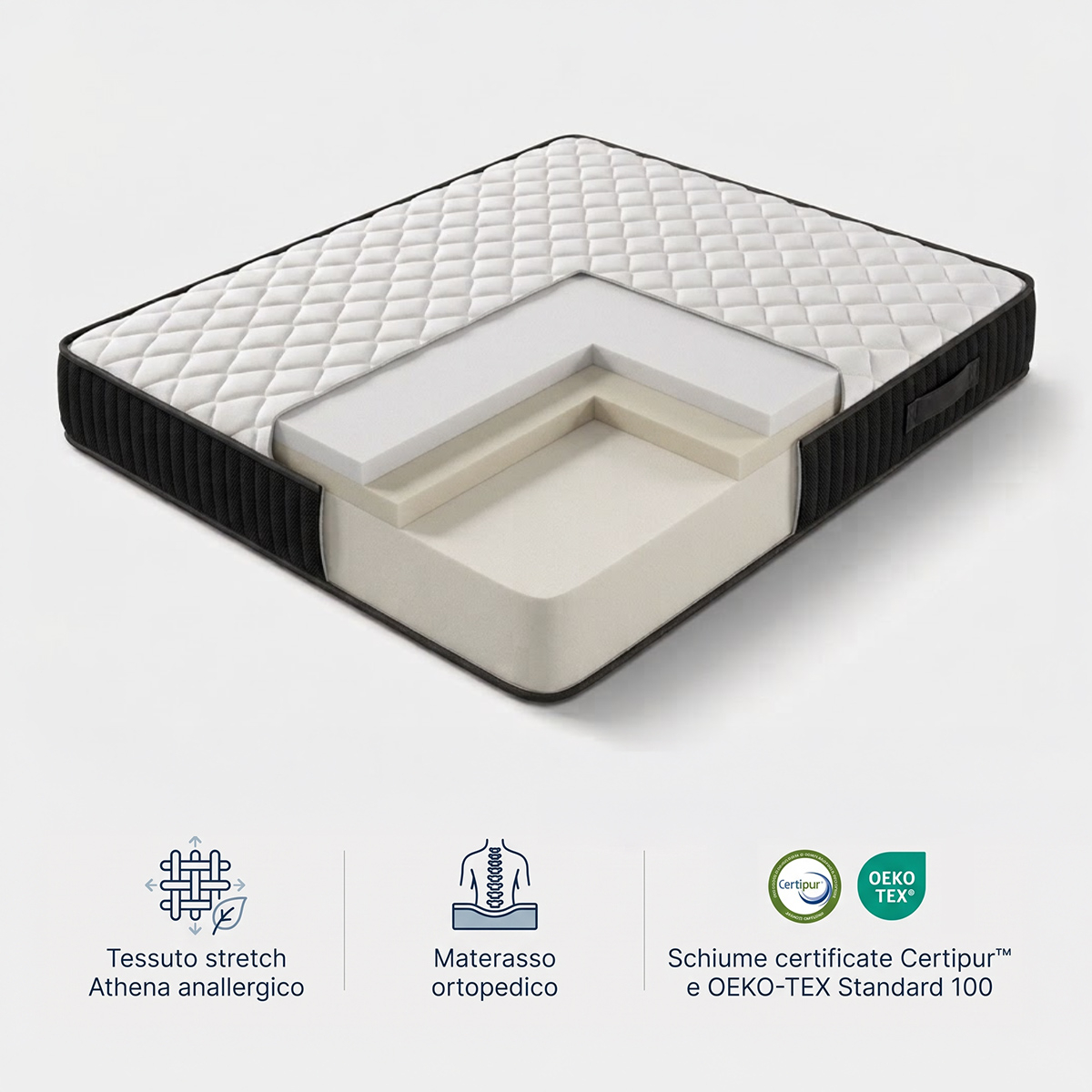 Materasso singolo memory foam ortopedico 20 cm Aethel Singolo