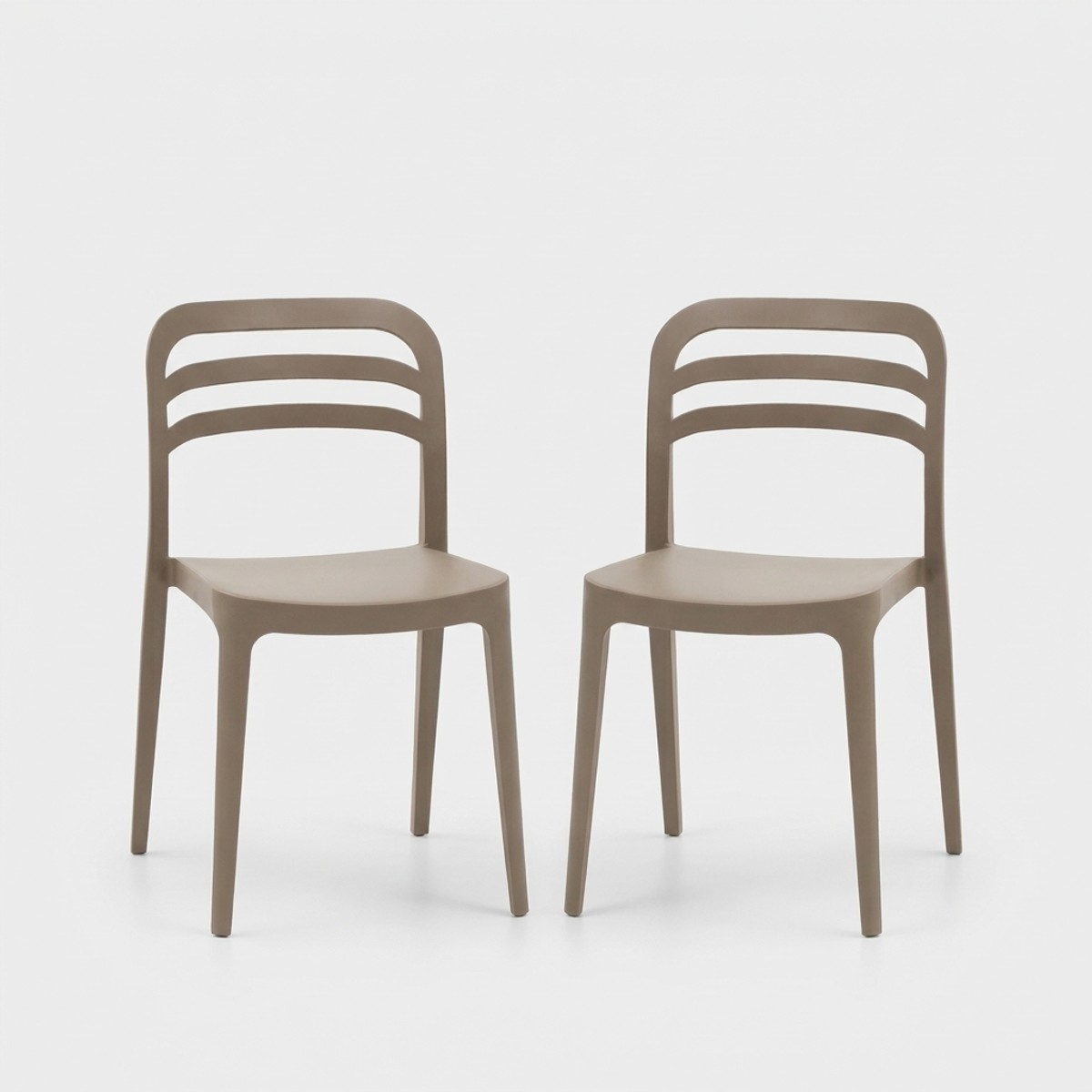 Set 2 sedie impilabili per interno ed esterno Cannes