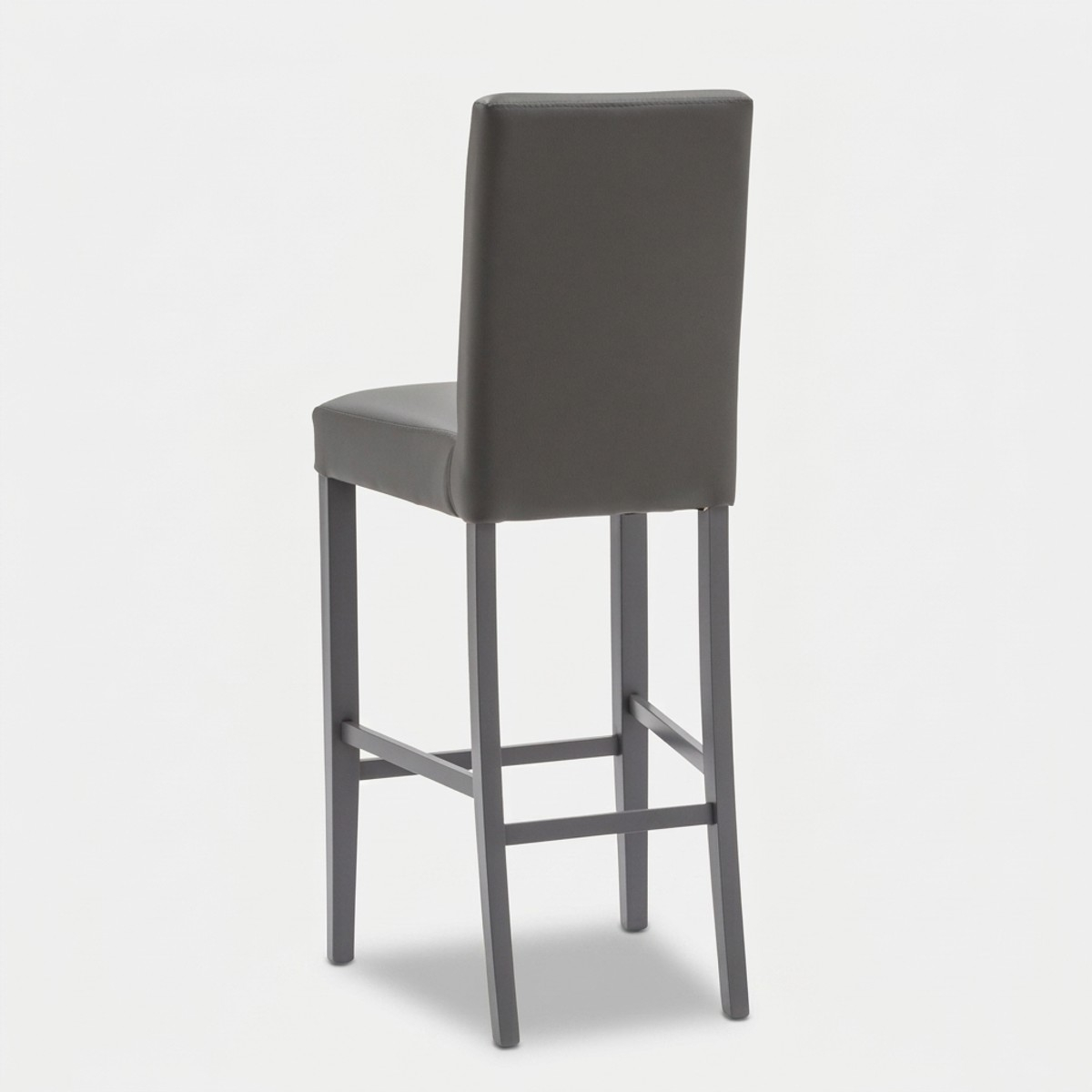 Sgabello alto in ecopelle con gambe in legno Julia