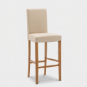 Sgabello alto in ecopelle con gambe in legno Judit