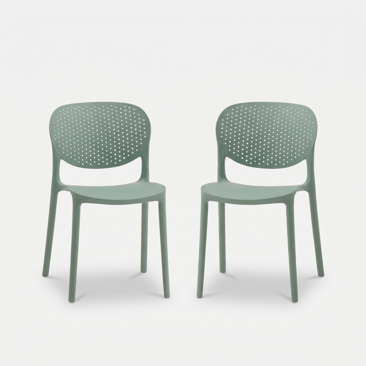 2er Set stapelbare Esszimmerstühle aus Polypropylen Marcelli