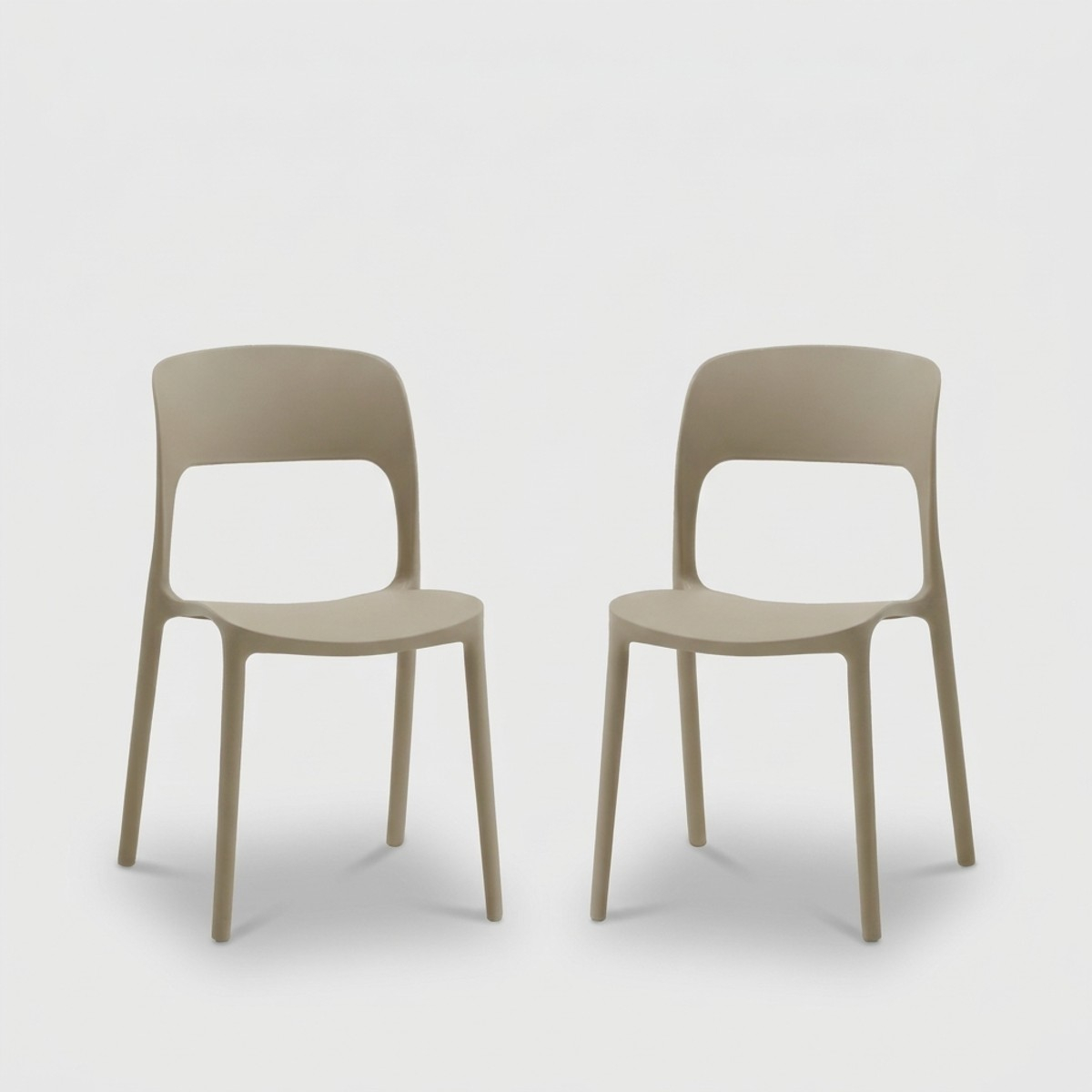 2er Set moderne stapelbare Stühle aus Polypropylen Numana