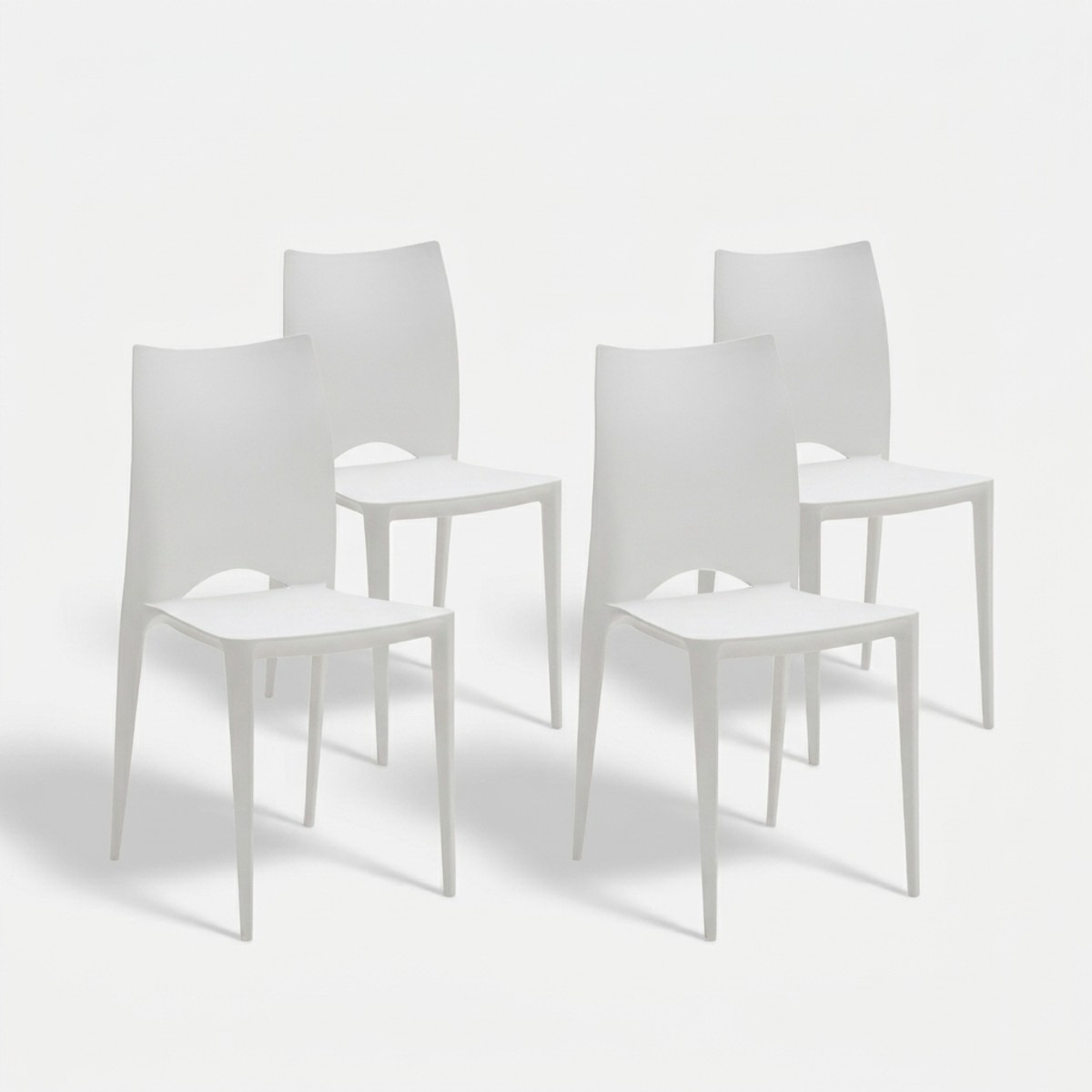 Set mit 4 stapelbaren Polypropylenstühlen Lione