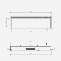 Camino elettrico da incasso e parete 127 cm Divina Fire Chicago 130