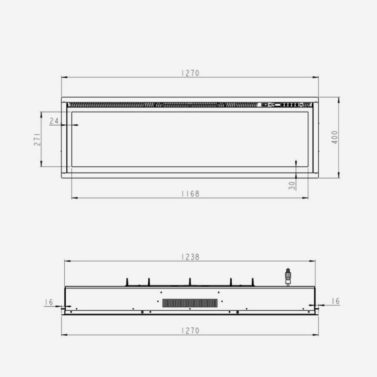 Camino elettrico da incasso e parete 127 cm Divina Fire Chicago 130