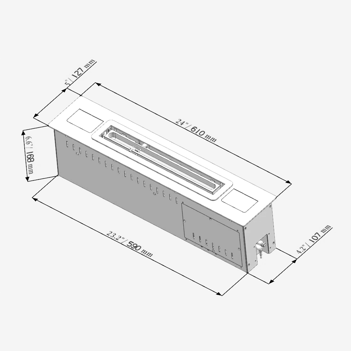 Automatischer Bioethanol Einbaubrenner Smart Divina Fire Slim70