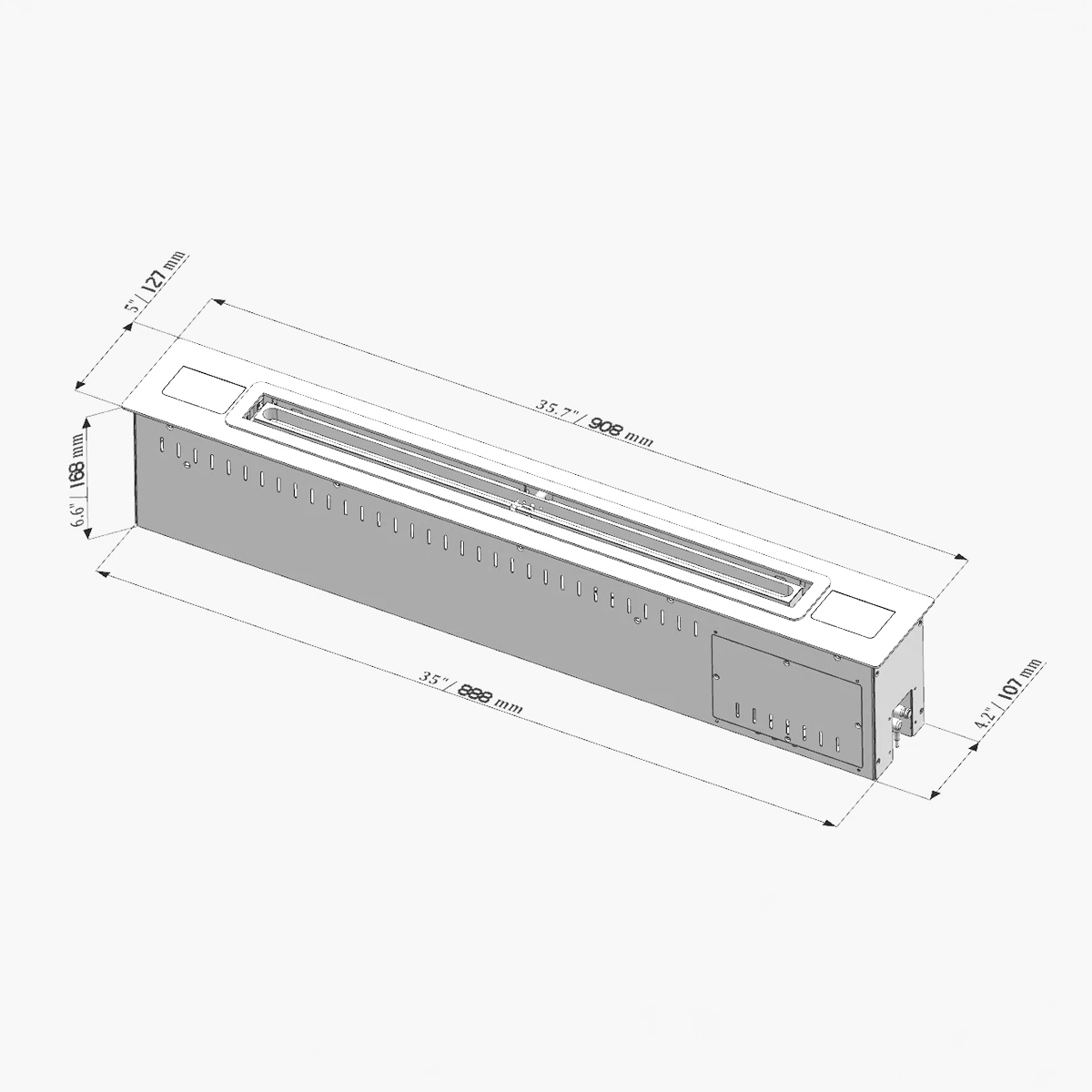 Automatischer smarter Einbau-Bioethanol-Brenner Slim100