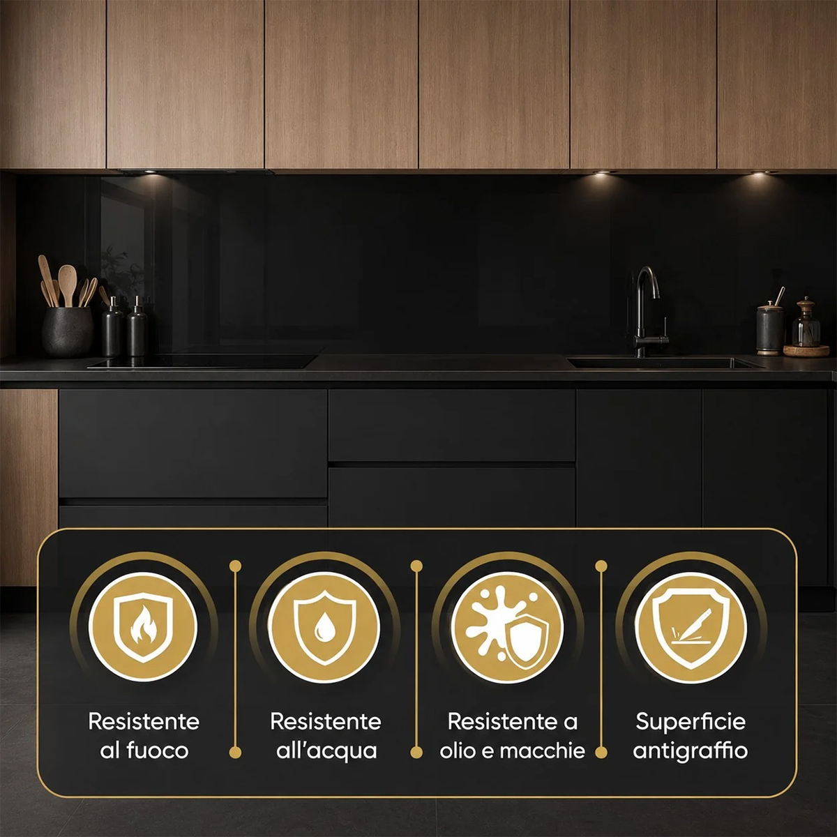 Set 6 pannelli decorativi effetto specchio 120x60 cm Rift
