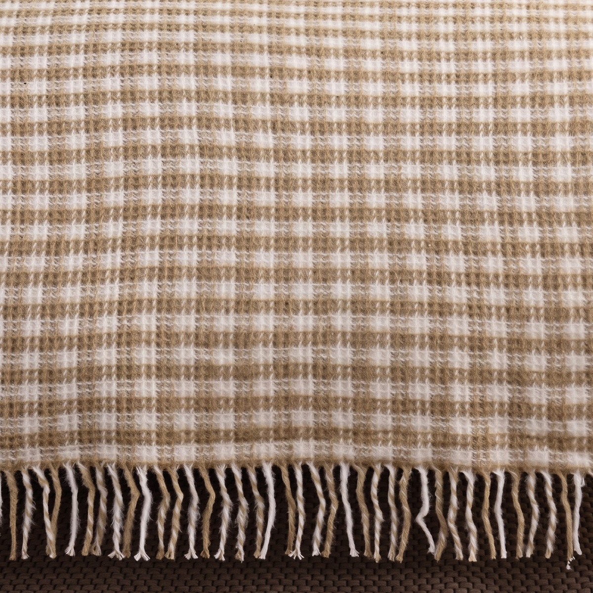 Couverture double en coton avec franges 220 x 180 Ekose B