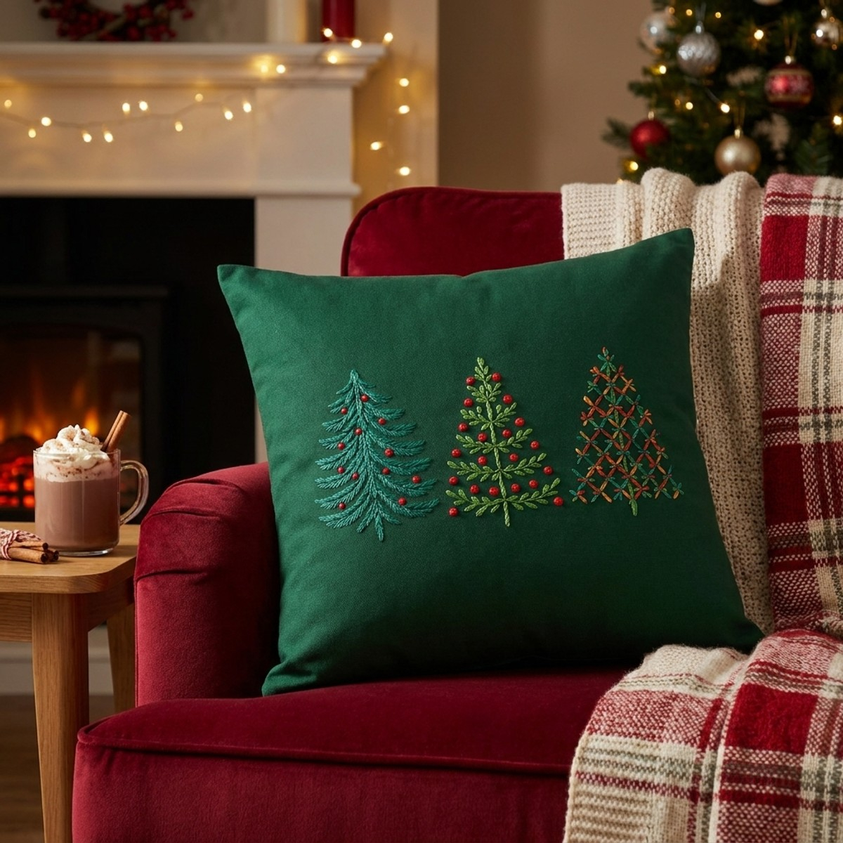 Weihnachtlicher rechteckiger Kissenbezug aus Polyester, dekoriert Klaffen
