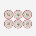 Set de 6 platos de postre de gres porcelánico Xmas Leaf