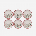 Lot de 6 dessous d’assiettes en grès cérame Xmas Cherry