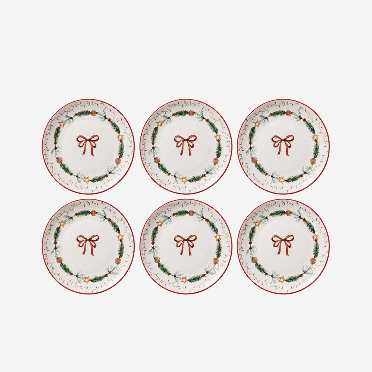 Set 6 piatti dessert in gres porcellanato Fiyonky