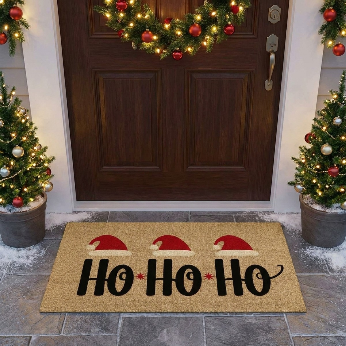 Weihnachtliche rutschfeste PVC-Fußmatte 40x70 cm Yule