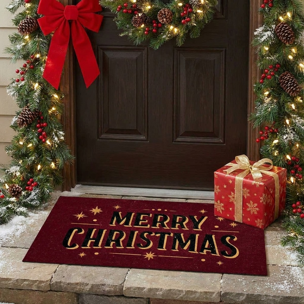 Zerbino natalizio in PVC antiscivolo 40x70 cm Festivus