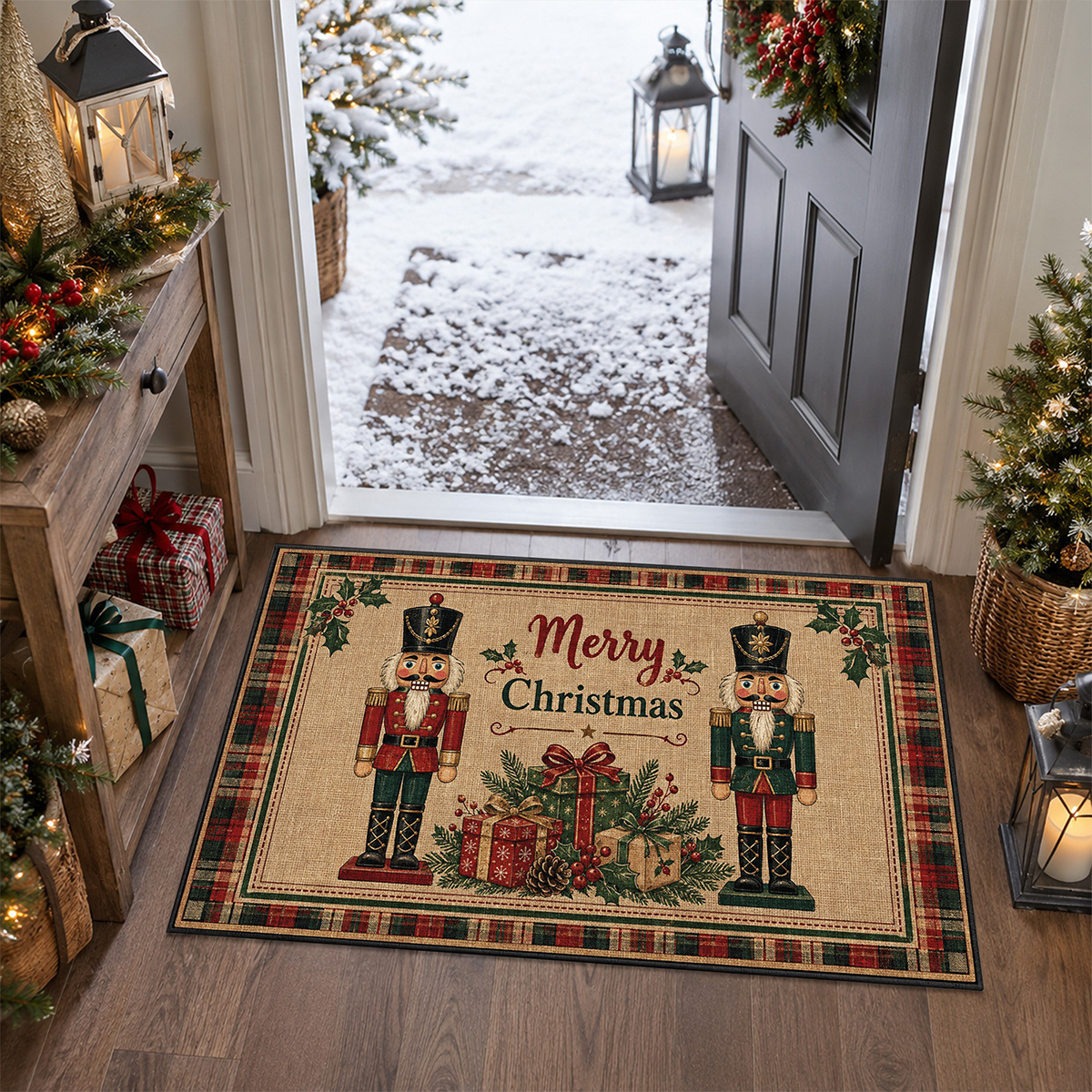 Paillasson de Noël lavable antidérapant 60 x 100 cm Hyggelig