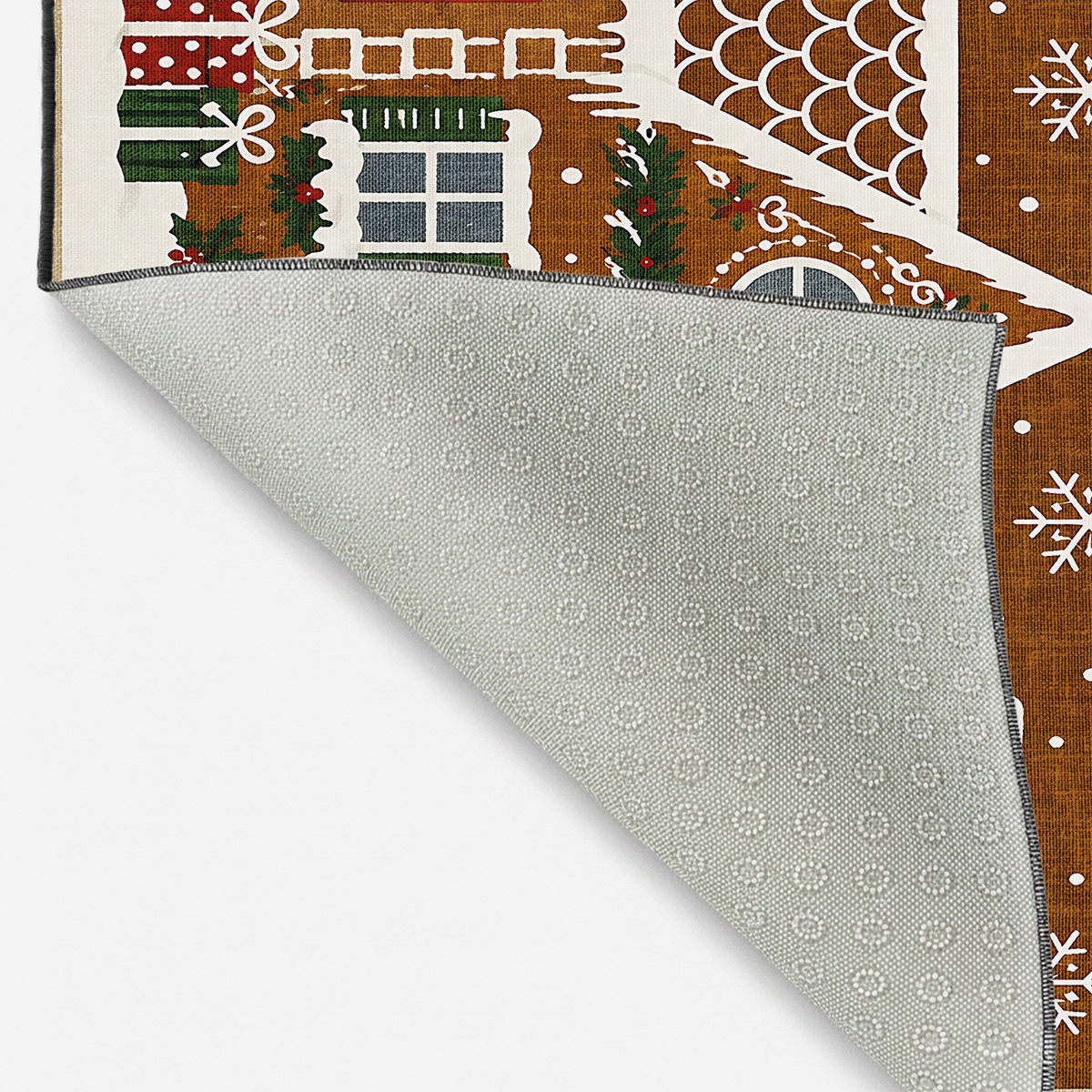 Waschbare rutschfeste Weihnachts-Fußmatte 60x100 cm Karamell