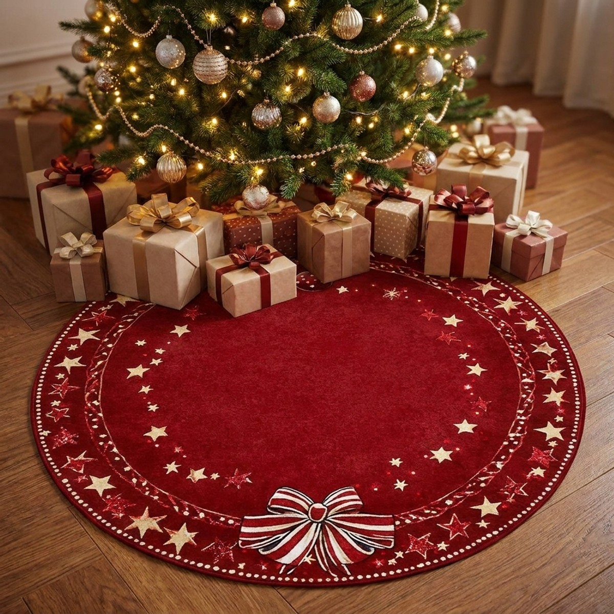 Runder rutschfester Weihnachts-Teppich 80x80 cm Birk