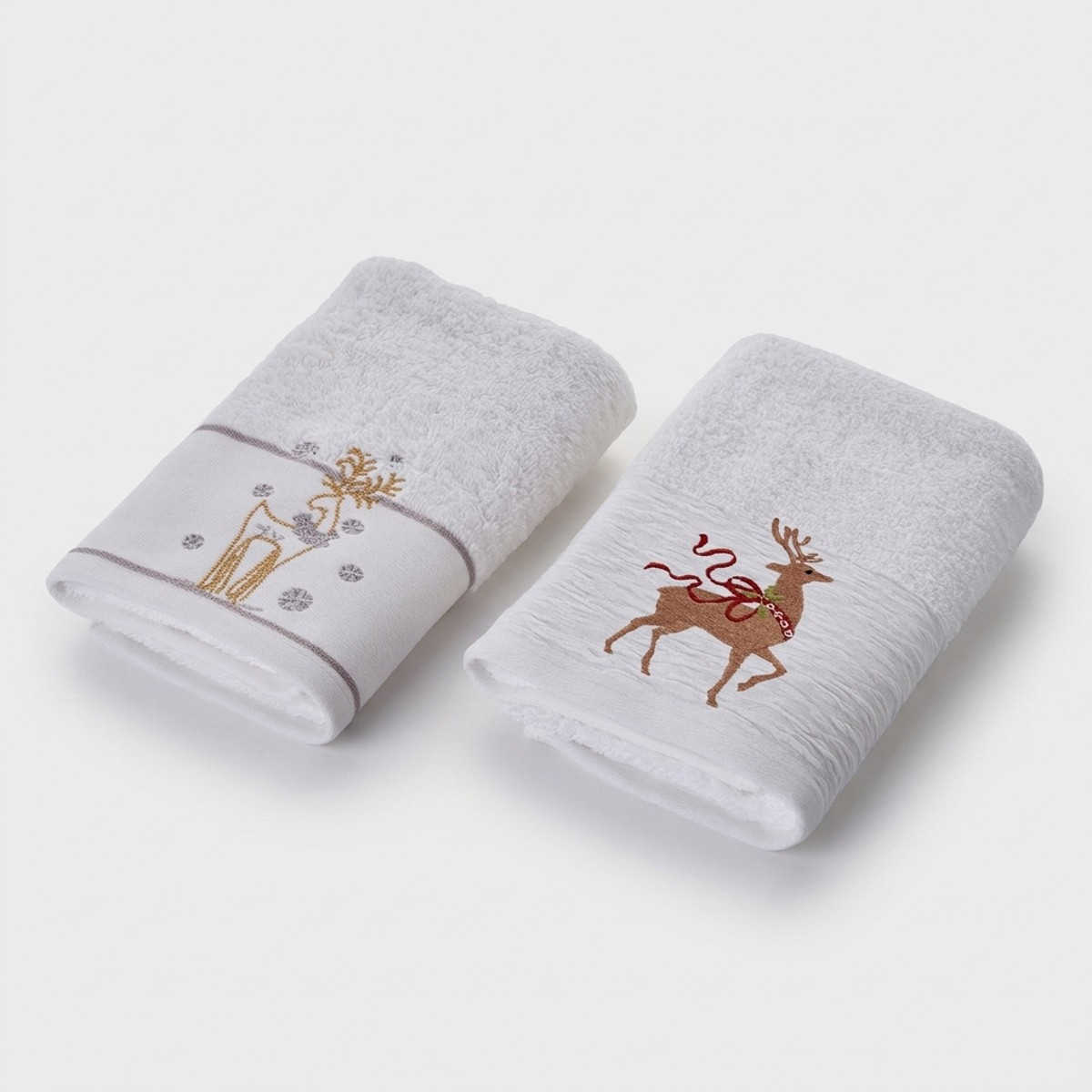 Weihnachtliches Gästehandtuch-Set aus Baumwolle, 2-teilig Chic Xmas