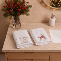 Weihnachtliches Gästehandtuch-Set aus Baumwolle, 2-teilig Chic Xmas