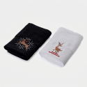 Set 2 asciugamani ospite in cotone ricamati Heavy Xmas