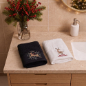 Lot de 2 serviettes invité en coton brodé Heavy Xmas