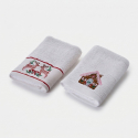 2er-Set Gästehandtücher aus Baumwolle mit Stickerei Orderly xmas
